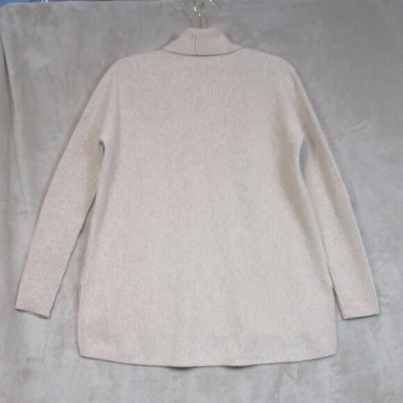 Saks Fifth Avenue Merino Wool Blend Turtleneck Sweater Womens Beige Knit S - Picture 2 of 10
